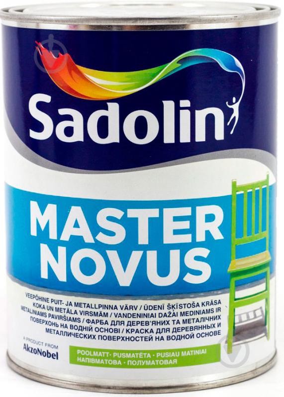 Фарба алкідна водоемульсійна Sadolin Master Novus 15 BW напівмат білий 1 л - фото 1