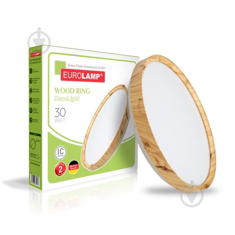 Світильник світлодіодний Eurolamp Deco Wood Ring 30 Вт білий 4000 К LED-NLR-30W-T7 - фото 1