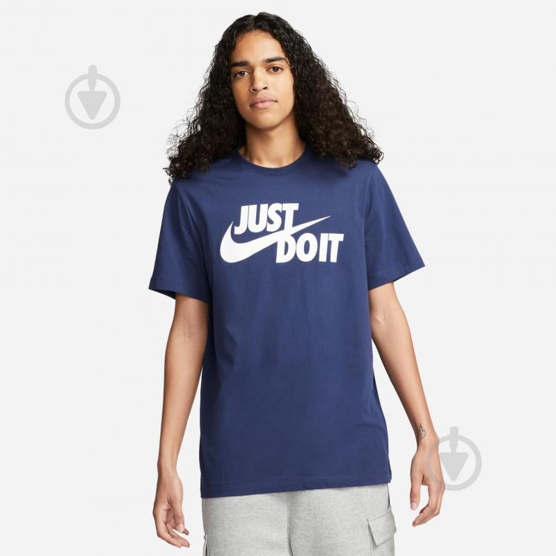Футболка Nike M NSW TEE JUST DO IT SWOOSH AR5006-410 р.M синій - фото 1