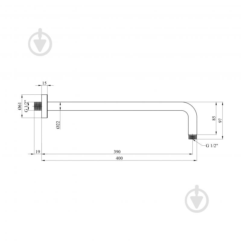 Кронштейн душевойKroner Element 2142111401Z-0101 - фото 2