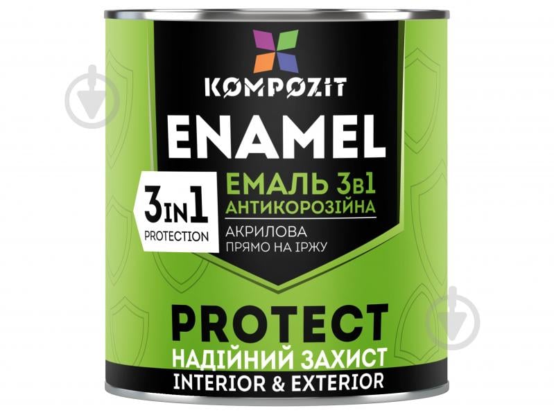 Эмаль антикоррозионная Kompozit 3 в 1 PROTECT RAL 7024 графитовый серый шелковистый мат 2,7 кг - фото 1