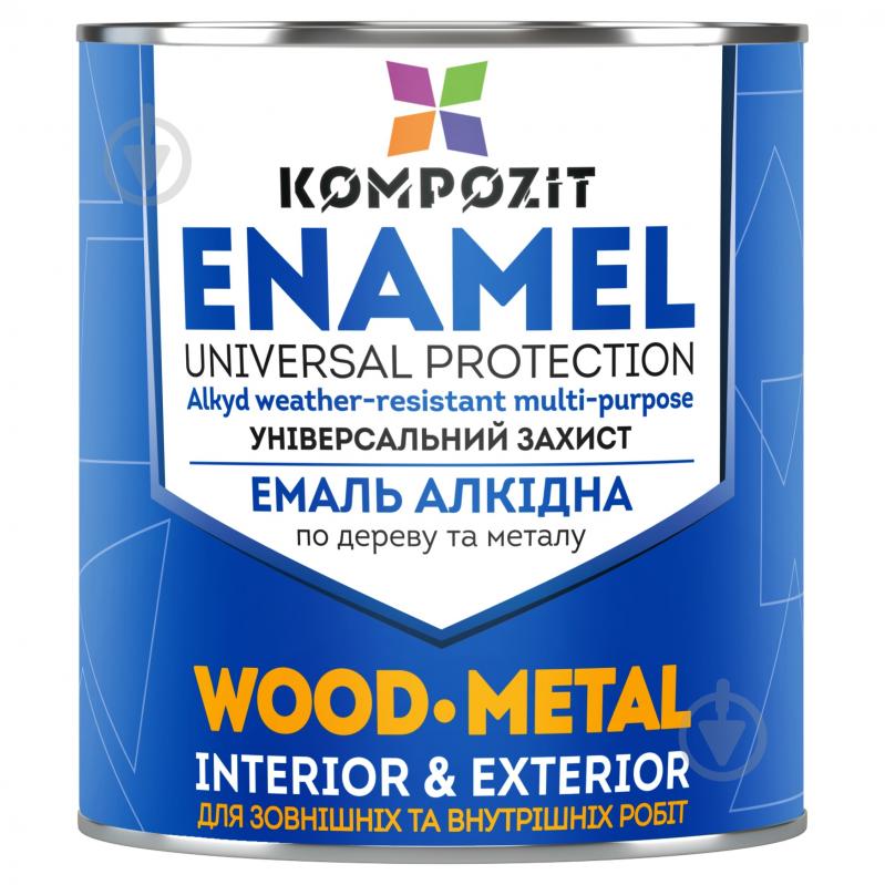 Эмаль Kompozit алкидная ПФ-115 RAL 7024 Графит глянец 0,9 кг - фото 1