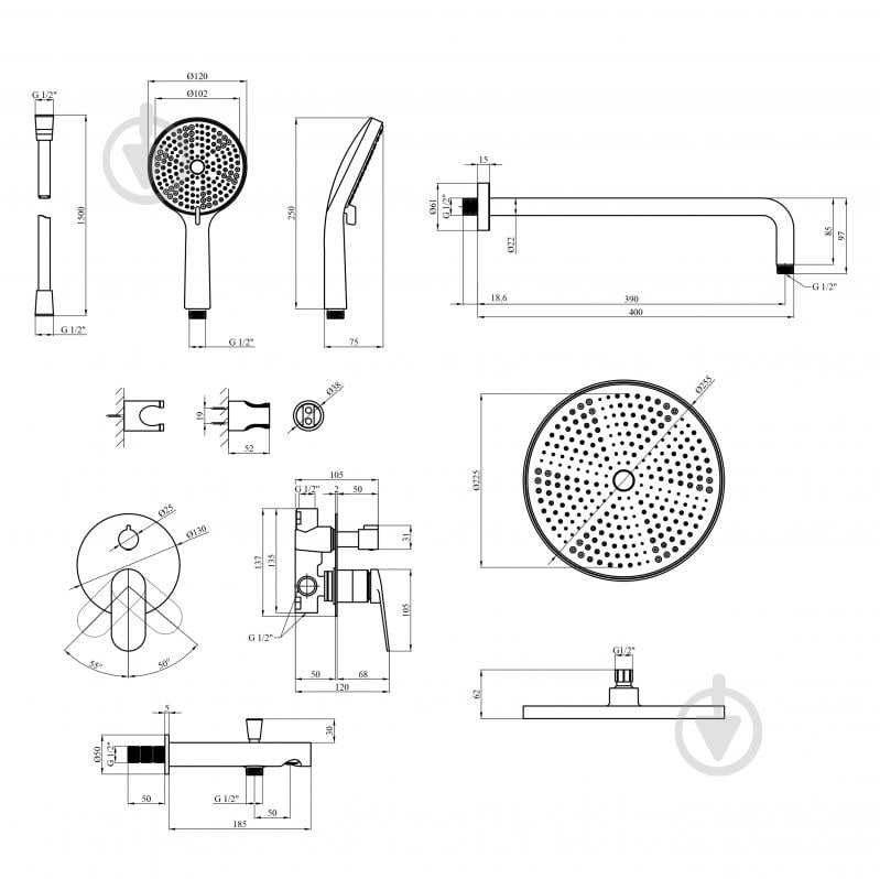 Душова система Kroner Element 211335A-5301 - фото 5