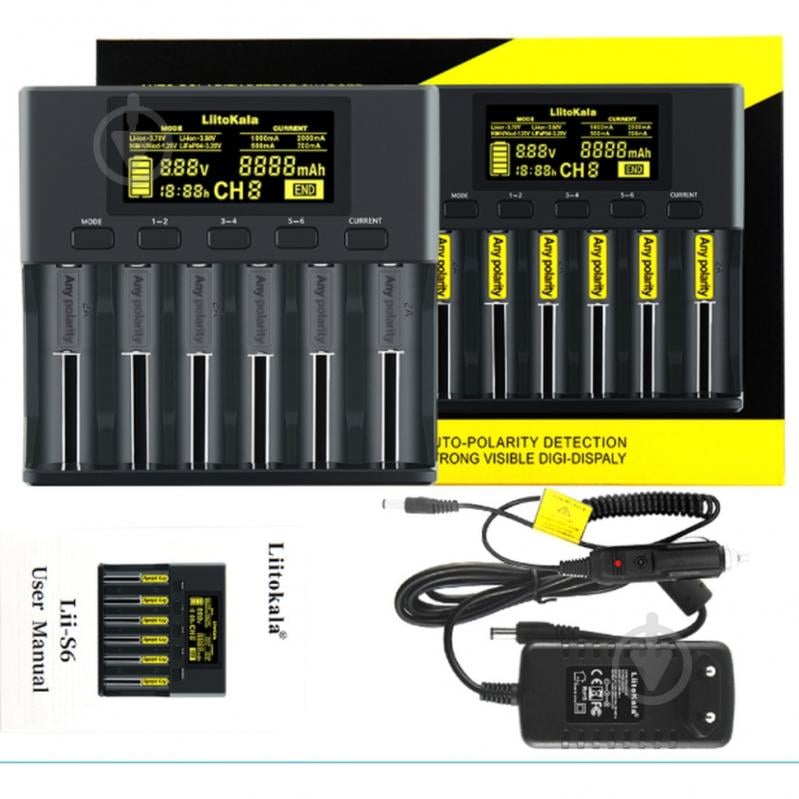 Зарядний пристрій LiitoKala Lii-S6 EU+Carcable - фото 2 Зарядний пристрій LiitoKala Lii-S6 EU+Carcable - фото 2