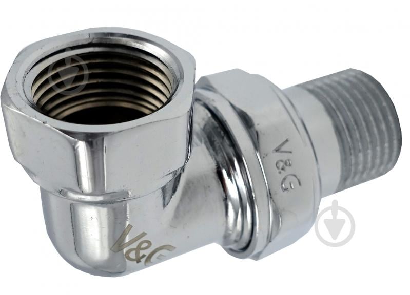 Сгон с накидной гайкой ВН V&G VALOGIN 1/2" угловой хромированный VG-205501 - фото 1