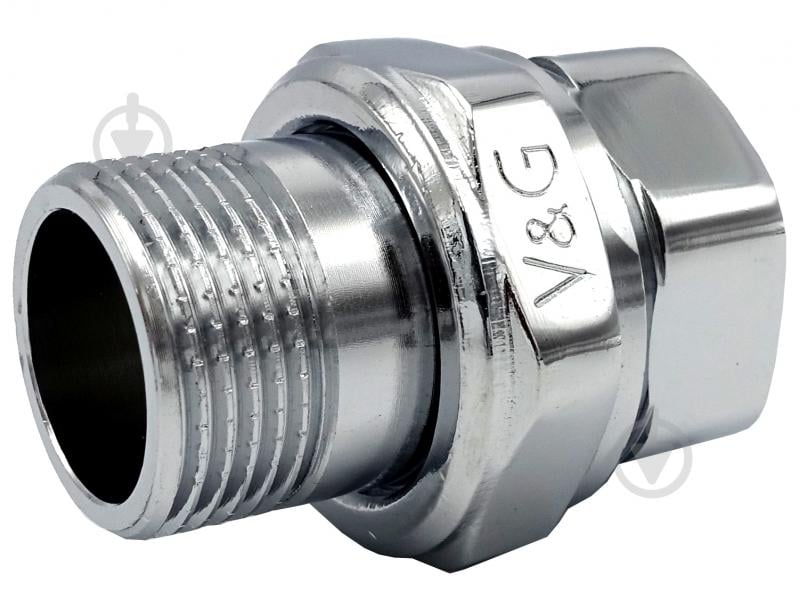 Сгон с накидной гайкой ВН V&G VALOGIN 3/4" хромированный VG-205402 - фото 1