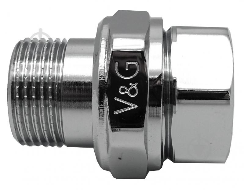 Сгон с накидной гайкой ВН V&G VALOGIN 3/4" хромированный VG-205402 - фото 2