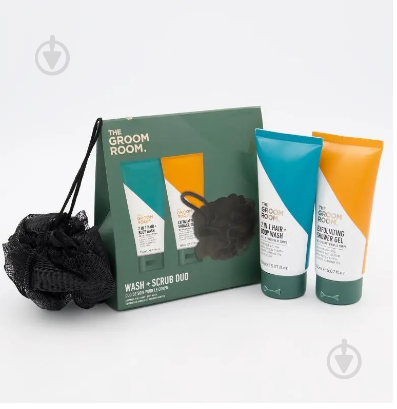 Подарунковий набір для чоловіків Groom Room Wash & Scrub Duo - фото 2