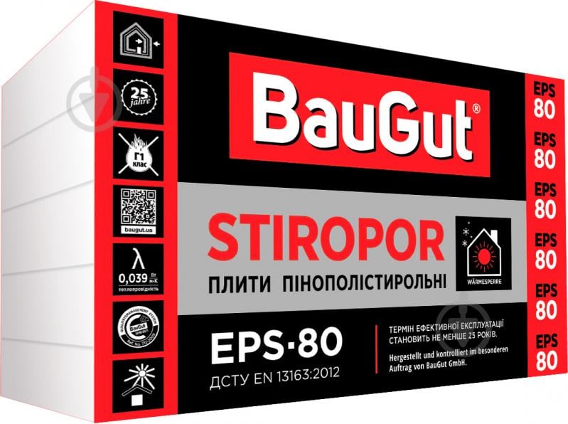 Пенопласт 25 BauGut EPS-80 50 мм
