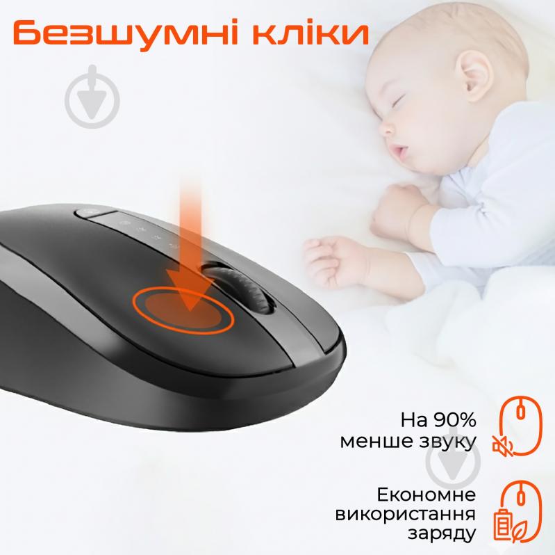 Мышка беспроводная Meetion black (MT-BTM185-A) - фото 2