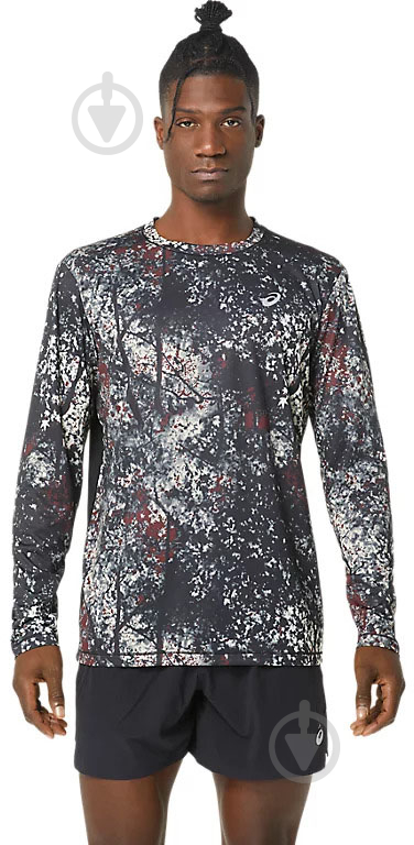 Футболка Asics ALL OVER PRINT LS TOP 2011C880-001 р.XL черный - фото 1