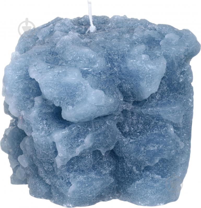 Свеча декоративная ICE 11х12 синяя - фото 1