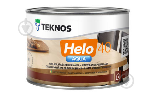 Лак HELO® AQUA 40 TEKNOS напівглянець безбарвний 0,45 л - фото 2