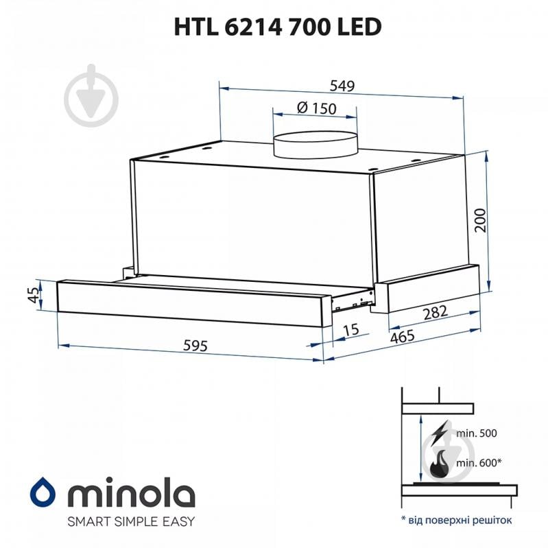 Вытяжка Minola HTL 6214 I 700 LED - фото 14 Вытяжка Minola HTL 6214 I 700 LED - фото 14