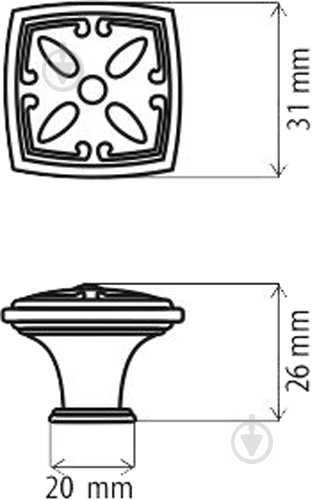 Меблева ручка кнопка DC KR 52 G15 NEW мідний - фото 4