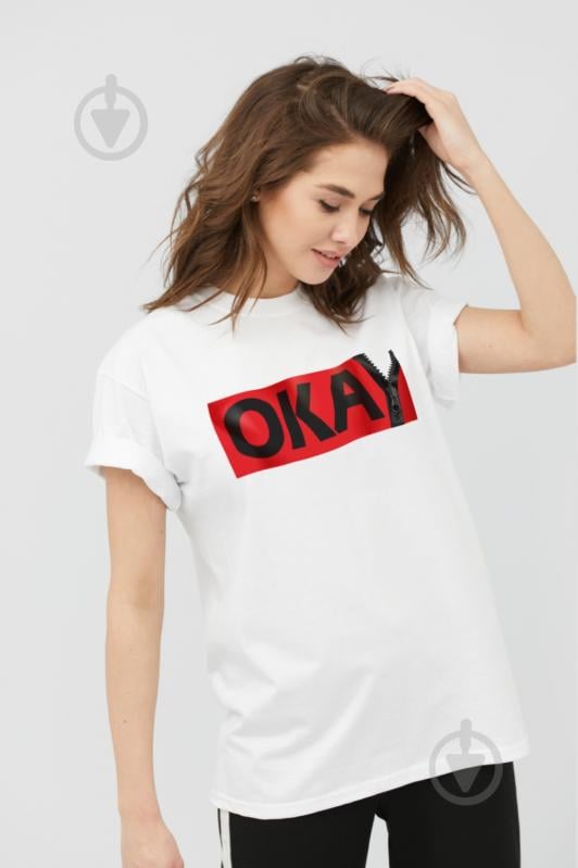 Футболка YAPPI Oversize 3702197 р.M білий - фото 2
