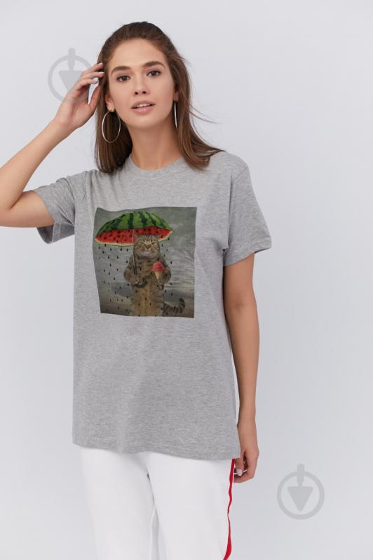 Футболка YAPPI Oversize WG3090 р.M серый - фото 1
