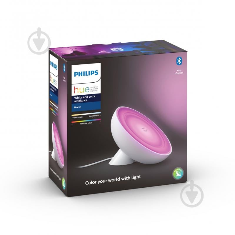 Розумна лампа Philips Hue Bloom 2000K-6500K Color Bluetooth 7,1 Вт білий 929002375901 - фото 2