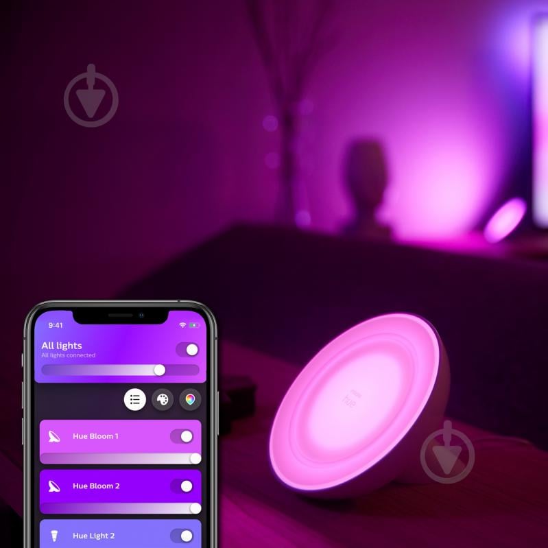 Розумна лампа Philips Hue Bloom 2000K-6500K Color Bluetooth 7,1 Вт білий 929002375901 - фото 4