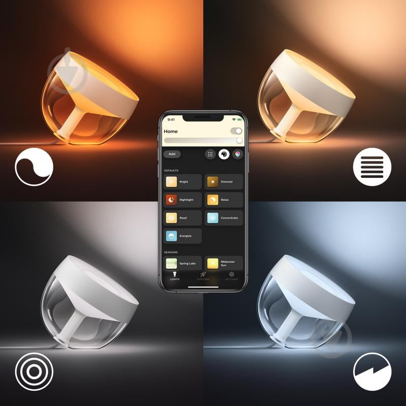 Розумна лампа Philips Hue Iris 2000K-6500K Color Bluetooth 8,1 Вт білий 929002376101 - фото 5