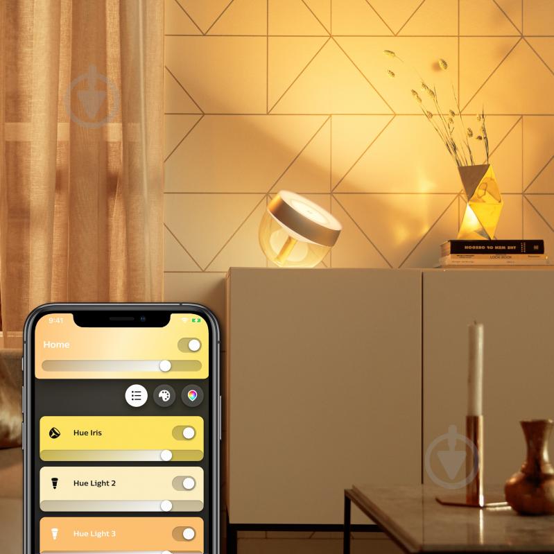 Умная лампа Philips Hue Iris 2000K-6500K Color Bluetooth 8,1 Вт золотистый 929002376401 - фото 5