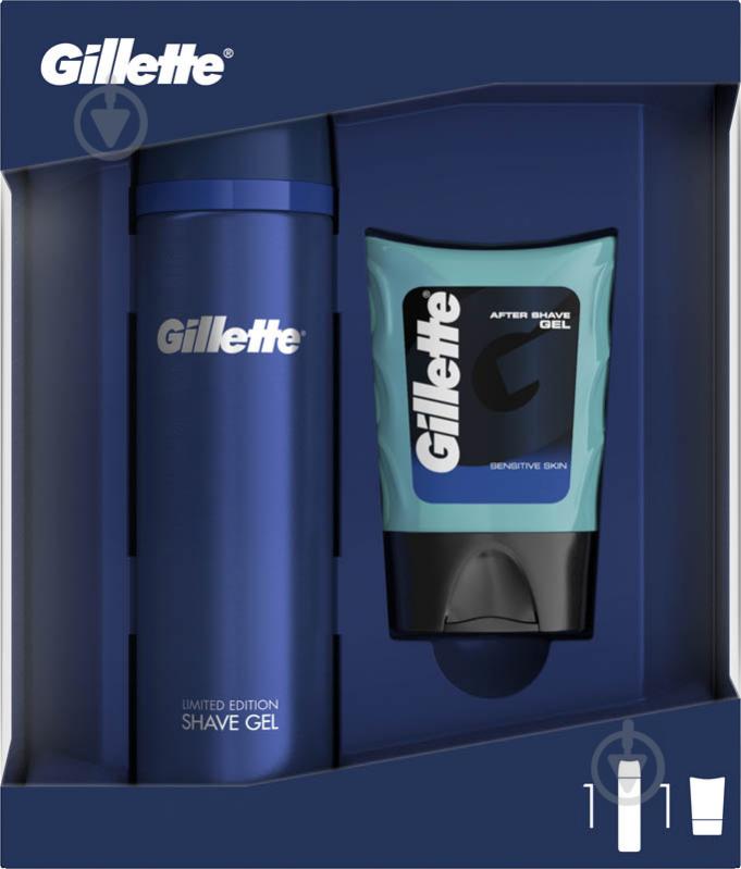 Подарочный набор для мужчин Gillette гель для бритья Sensitive + гель после бритья - фото 1