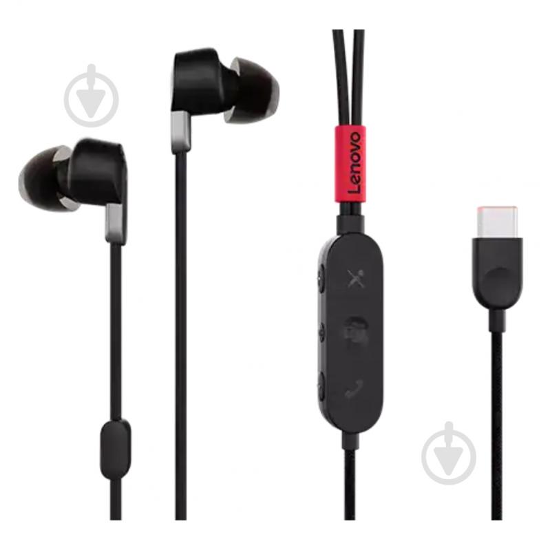 Навушники Lenovo Go USB-C ANC earphone black (4XD1C99220) - фото 3