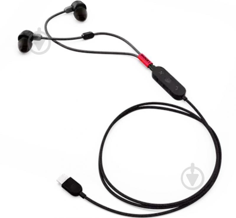 Навушники Lenovo Go USB-C ANC earphone black (4XD1C99220) - фото 1