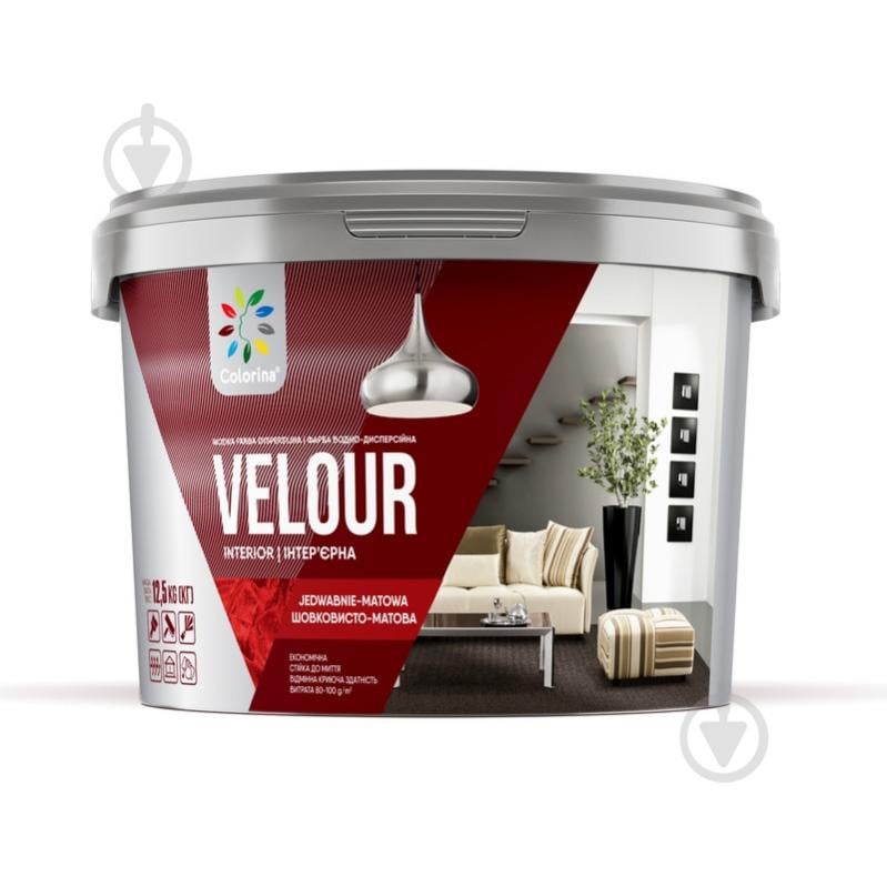 Краска интерьерная COLORINA VELОUR мат NCS S 2000-N 1,2 кг - фото 2 Краска интерьерная COLORINA VELОUR мат NCS S 2000-N 1,2 кг - фото 2