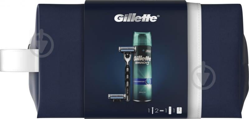 Подарочный набор для мужчин Gillette бритва Mach3 + кассета + гель для бритья - фото 4