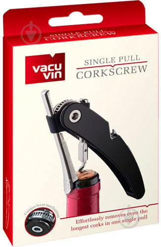 Штопор Vacu Vin Single Pull Corkscrew чорний 68854606 - фото 3