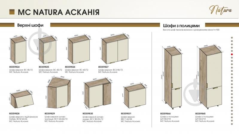 Тумба нижня 60/82 MC Natura Асканія бешамель/дуб крафт сірий LuxeForm - фото 4