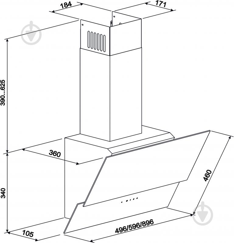 Витяжка Eleyus Element 700 60 BL - фото 12