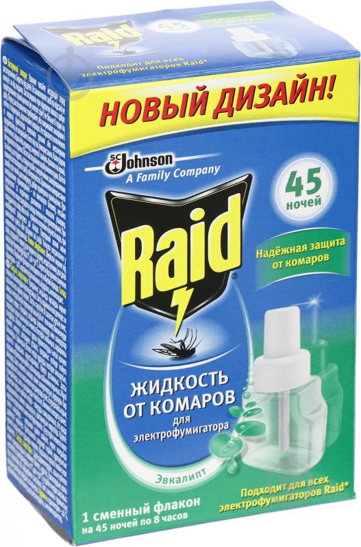 Жидкость Raid для электрофумигаторов 45 ночей с эвкалиптом - фото 1