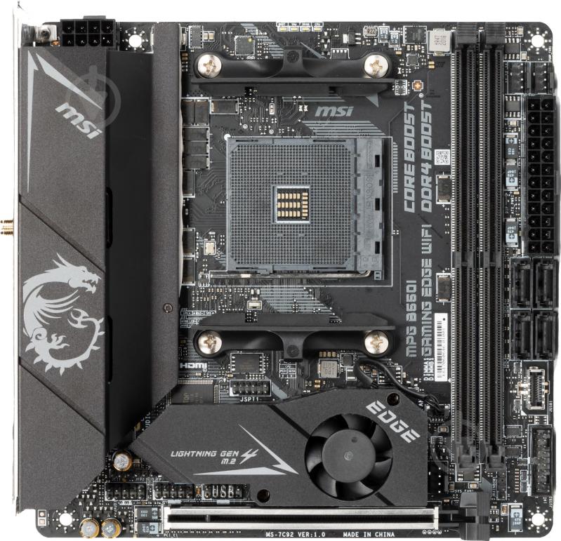 Материнська плата MSI MPG B550I Gaming Edge WiFi (Socket AM4, AMD B550, mini ATX) - фото 1