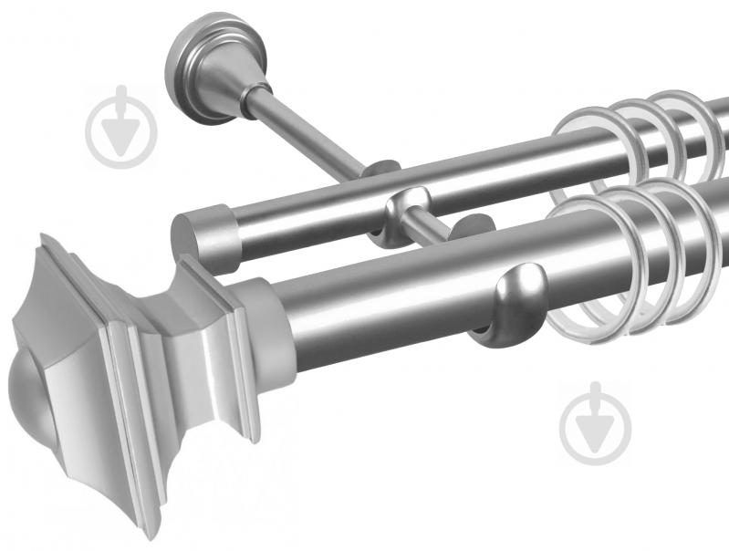Комплект карниза Cardinal Верди d25/d16 двойной 240 см сатин никель - фото 1