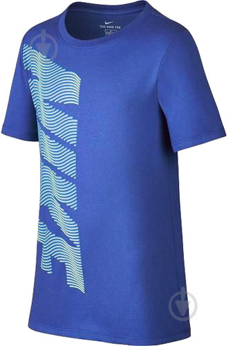 Футболка Nike B NK DRY TEE THERMA NIKE 894257-480 р.M синій - фото 1