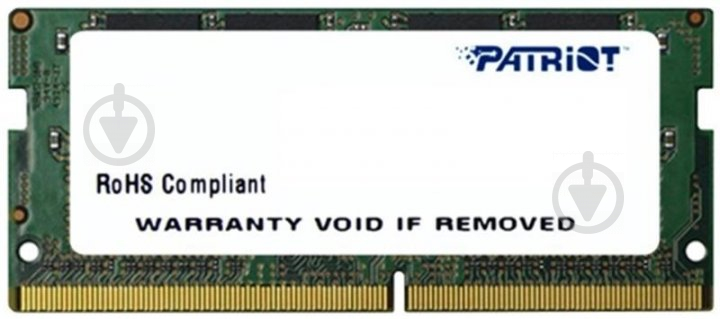 Оперативна пам'ять Patriot SODIMM DDR4 4 GB (1x4GB) 2400 MHz (PSD44G240041S) Signature - фото 1