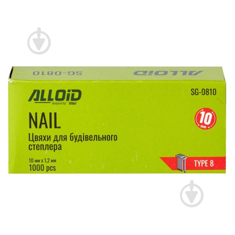 Цвяхи для ручного степлера Alloid 10 мм тип 300 1000 шт. SG-0810 - фото 3 Цвяхи для ручного степлера Alloid 10 мм тип 300 1000 шт. SG-0810 - фото 3