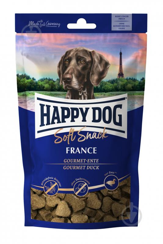 Ласощі HappyDog 100 г м'які закуски для собак середніх та великих порід з качкою - фото 1