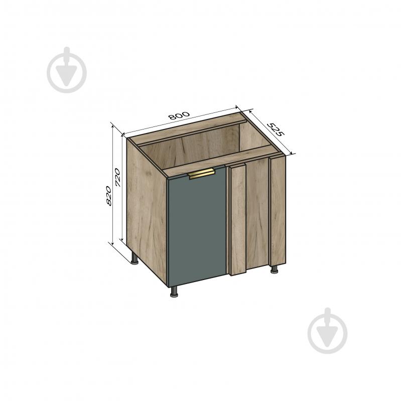 Тумба нижняя угловая щит 80/82 MC Natura Диброва розмарин/дуб крафт серый LuxeForm - фото 3