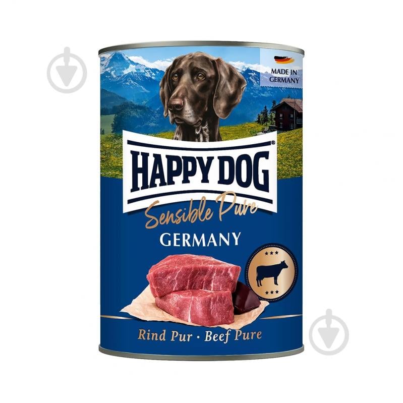 Корм вологий HappyDog Sensible Pure з яловичиною 800 г - фото 1