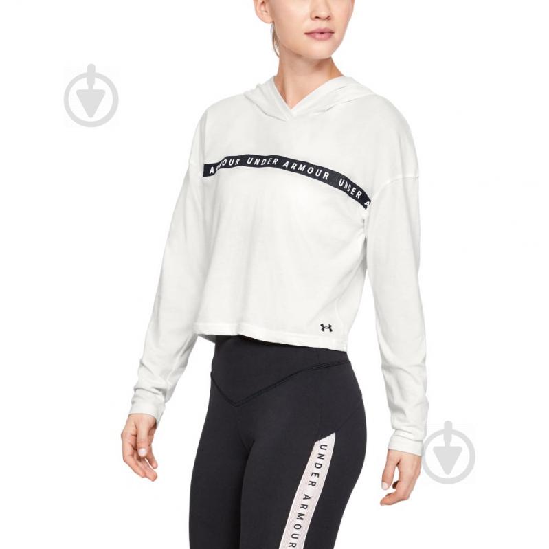 Джемпер Under Armour TAPED UA CROP HOODIE 1345891-112 р. S білий - фото 5