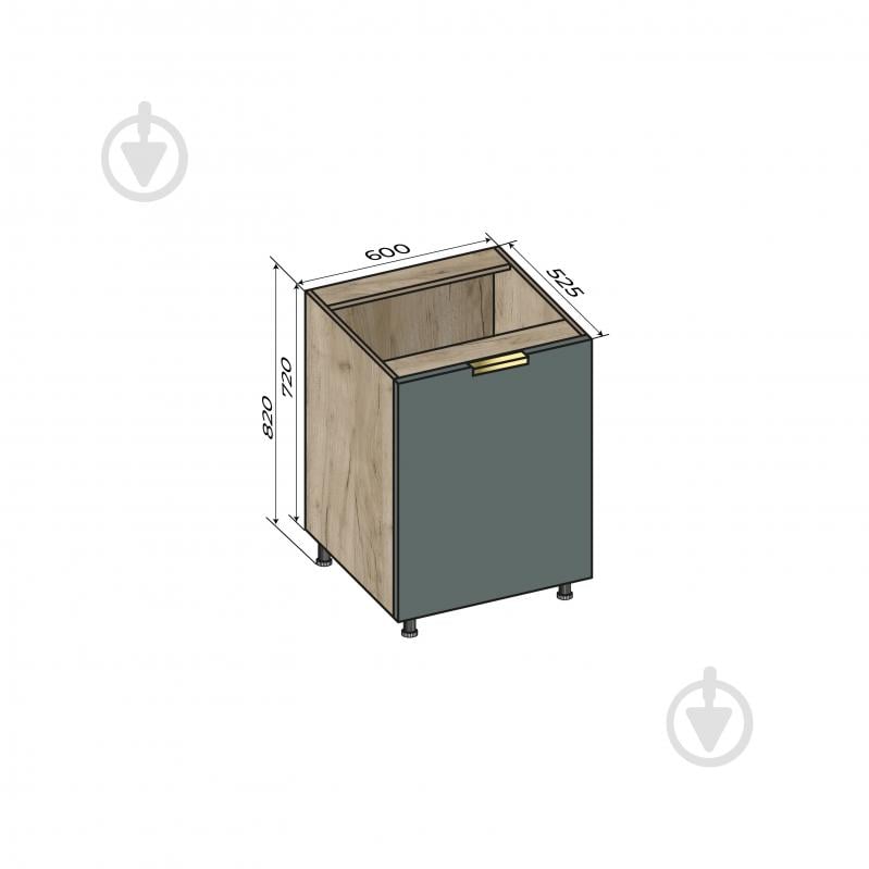 Тумба нижня під мийку 60/82 MC Natura Діброва розмарин/дуб крафт сірий LuxeForm - фото 3