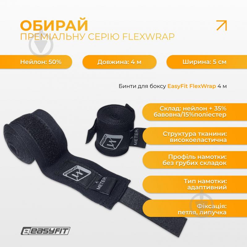 Бинт EasyFit FlexWrap 400 см EF-0373-40-bk - фото 3