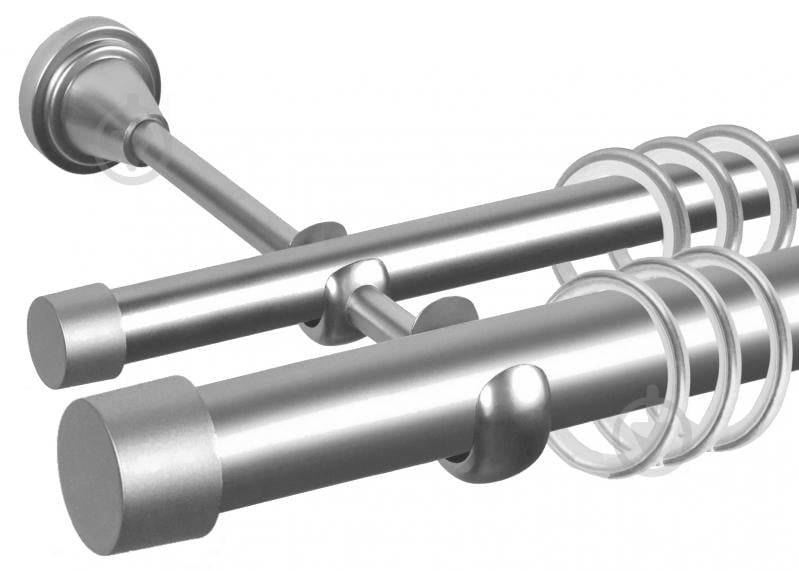 Комплект карниза Cardinal Рулло d25/d19 двойной 200 см сатин никель - фото 1