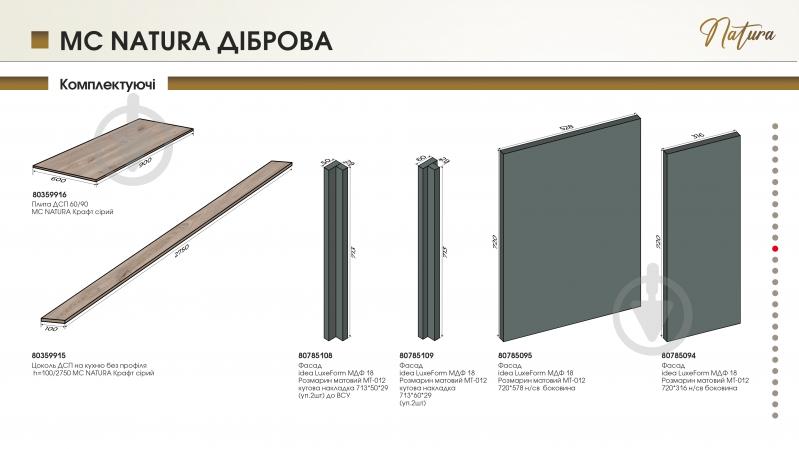 Шафа верхня 45/72 MC Natura Діброва розмарин/дуб крафт сірий LuxeForm - фото 6