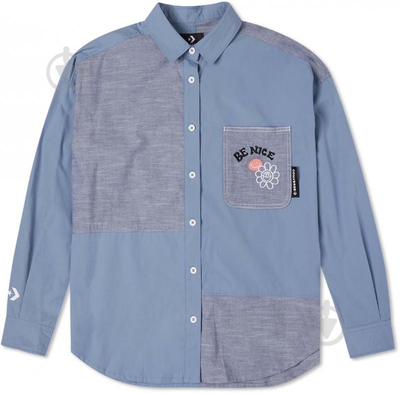 Сорочка Converse Colorblocked Button Down Shirt 10022971-494 р. S блакитний - фото 1