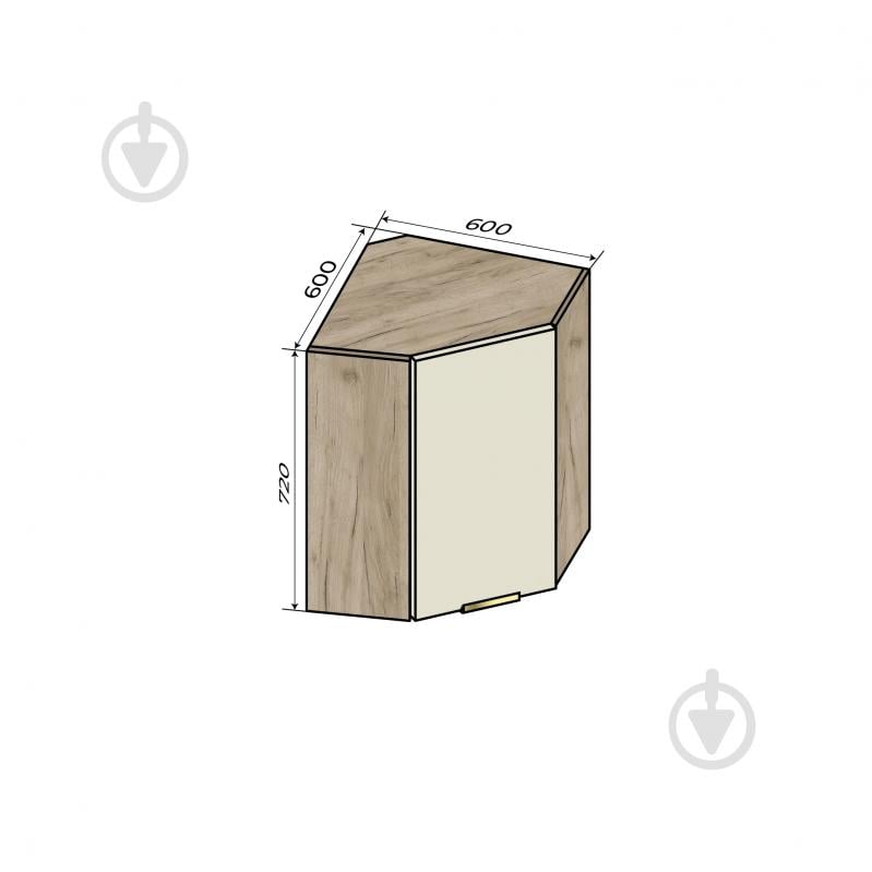 Шафа верхня кутова трапеція 60/60/72 MC Natura Асканія бешамель/дуб крафт сірий LuxeForm - фото 3