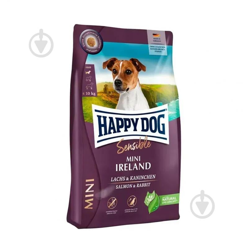 Корм сухий HappyDog Sens Mini Irland з лососем та кроликом 10 кг - фото 1